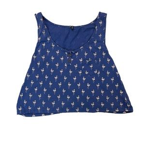 Blue flamingo billabong top